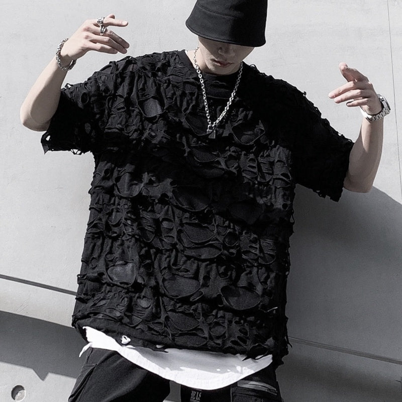 ripped techwear tee