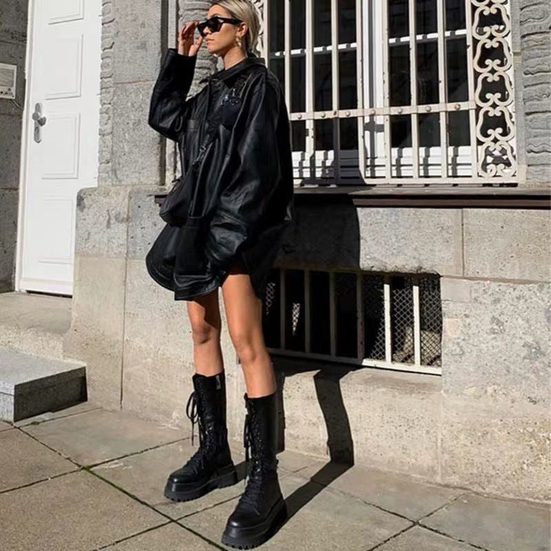URBAN TREKKER HOLLOWED-OUT KNIGHT BOOTS