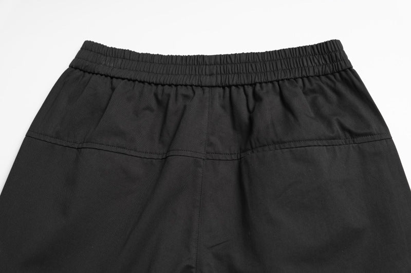 Straight Elastic Waist Leisure Cargo Trousers