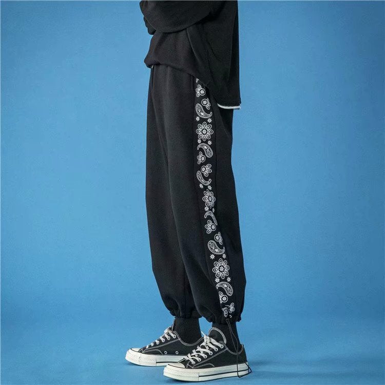 Loose Tie Foot Casual Trousers