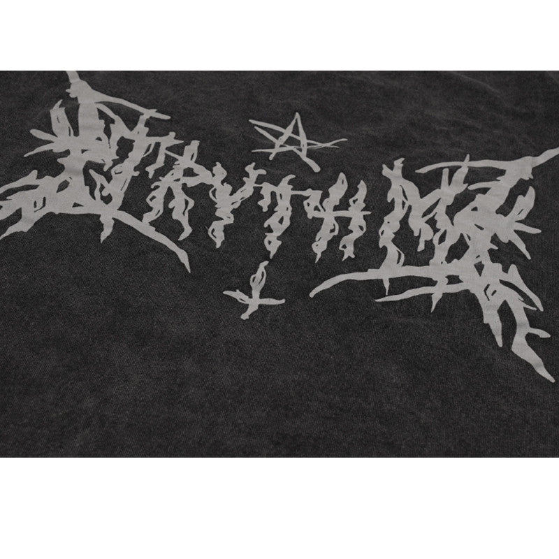 Gothic Script Distressed Cotton Tee