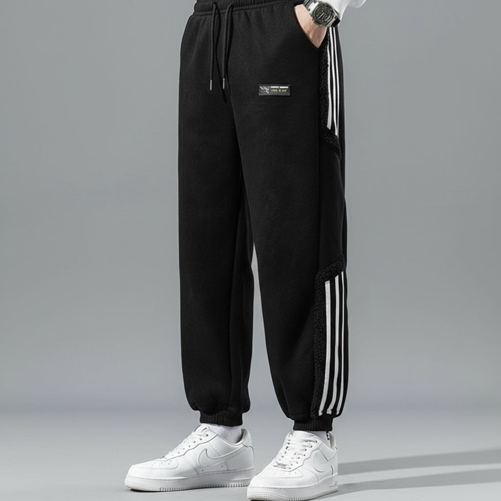 Heritage Japanese retro striped Stripe Cotton-Blend JoggerS