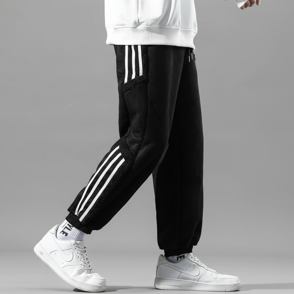 Heritage Japanese retro striped Stripe Cotton-Blend JoggerS
