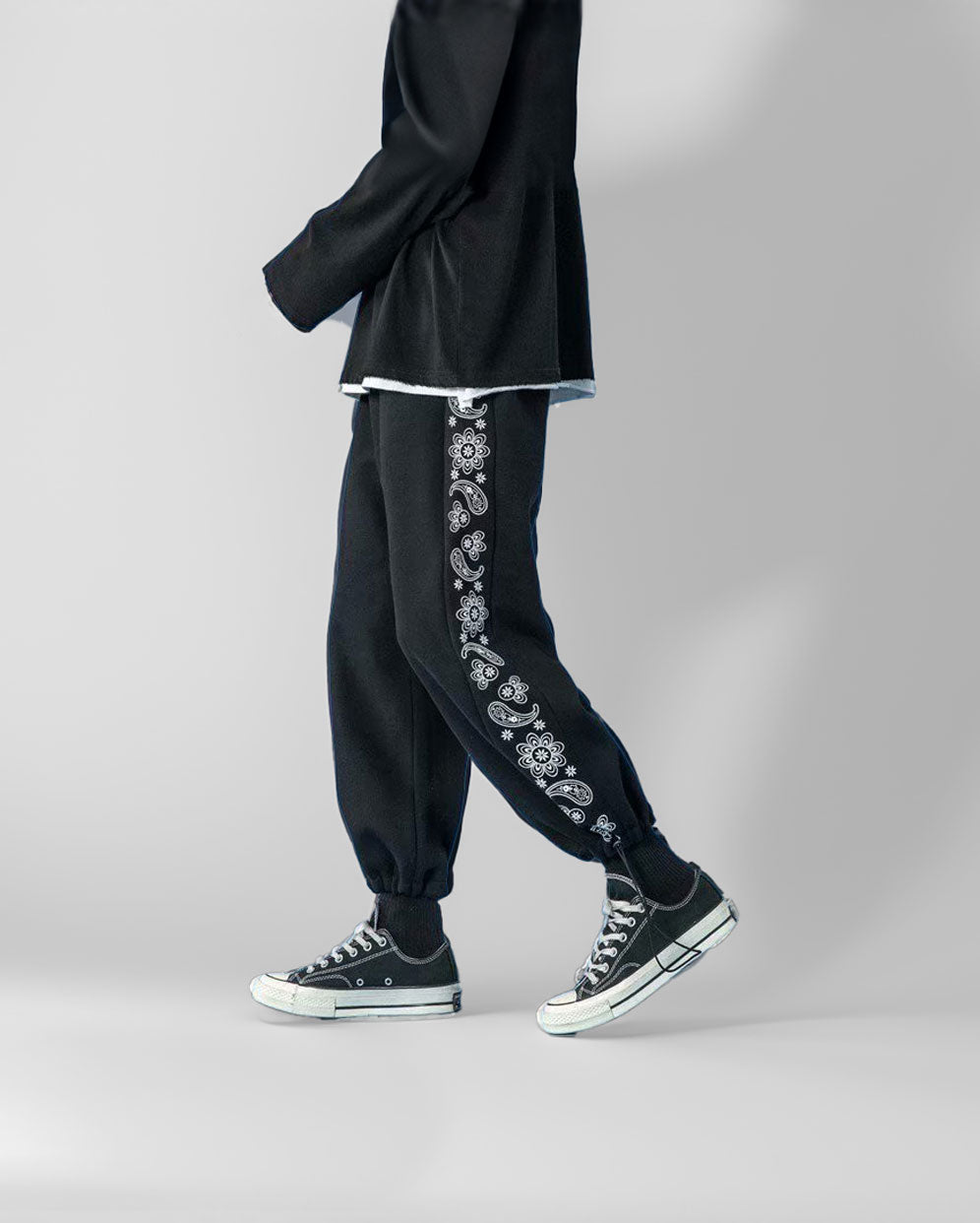 Loose Tie Foot Casual Trousers