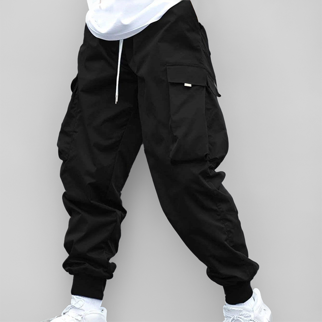 Modern Streetwear Black Casual Cargo Pants