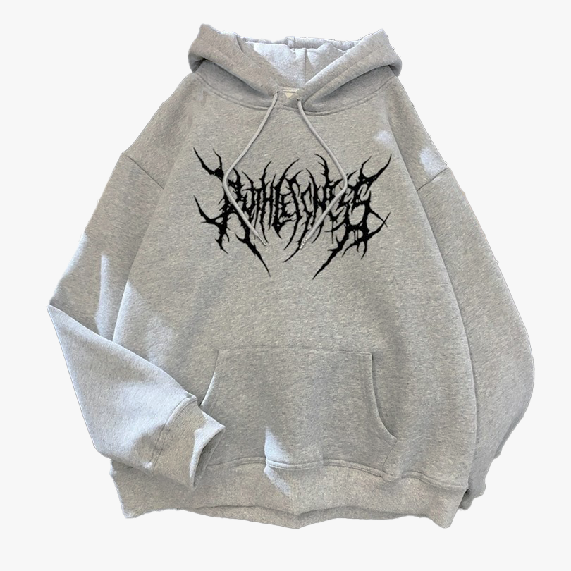 GRAFFITI LIGHTNING LETTER PRINT HOODIE