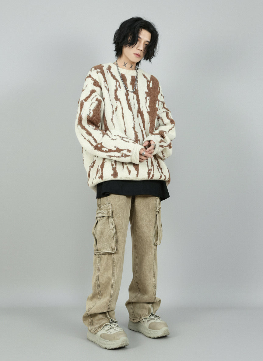 RAW CONTRAST COLOR SWEATER