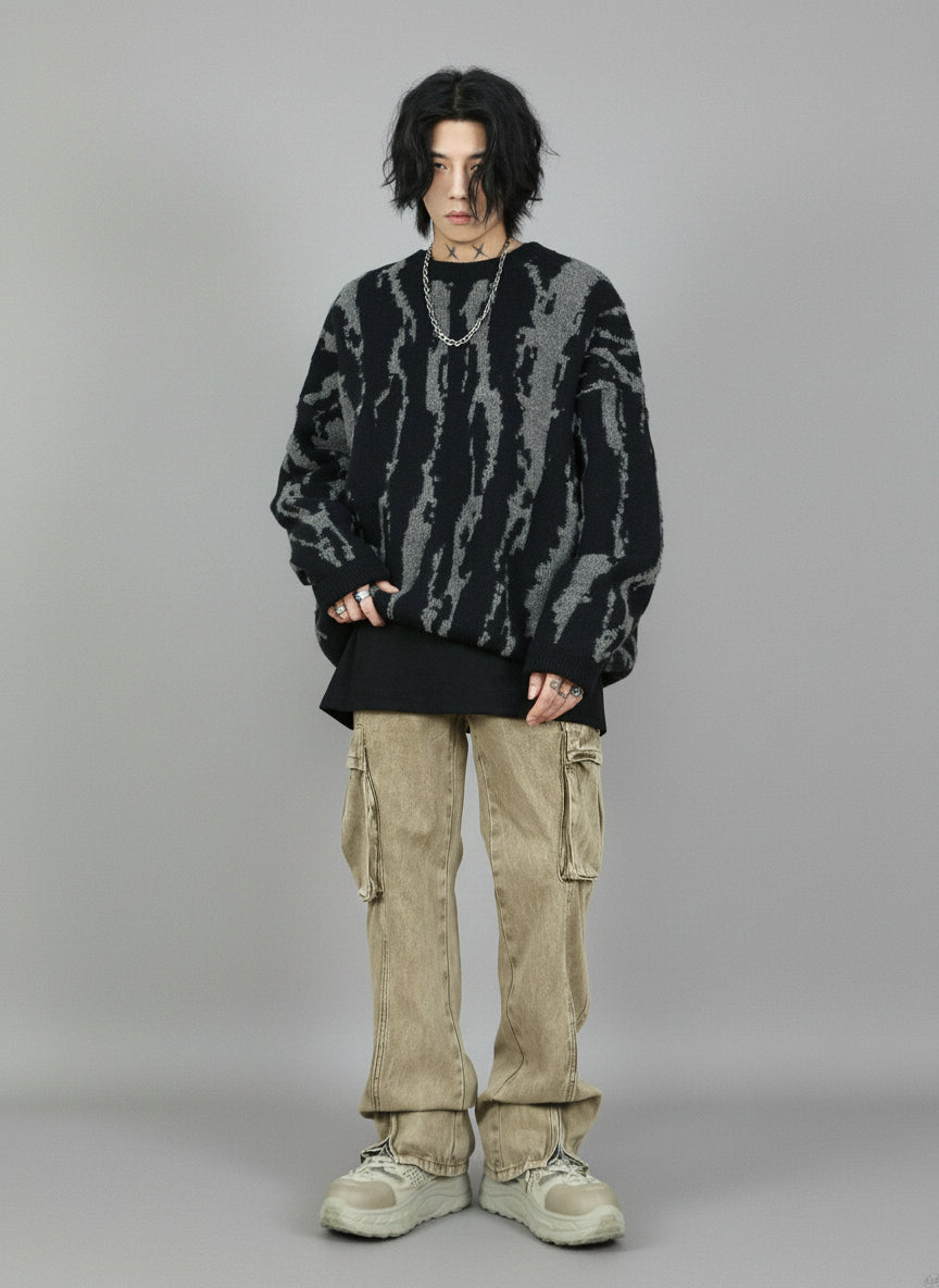 RAW CONTRAST COLOR SWEATER