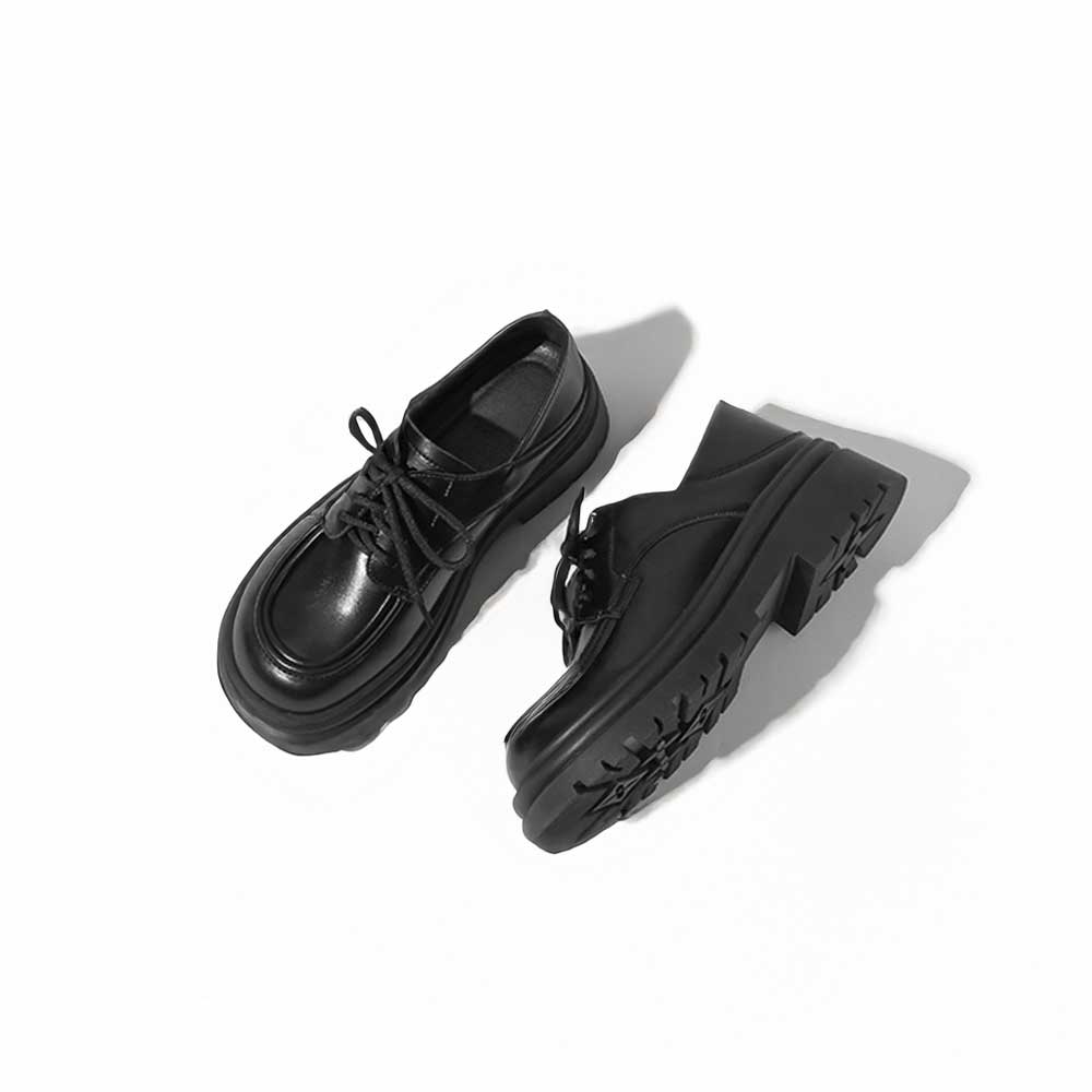 Thick-heeled dress shoes