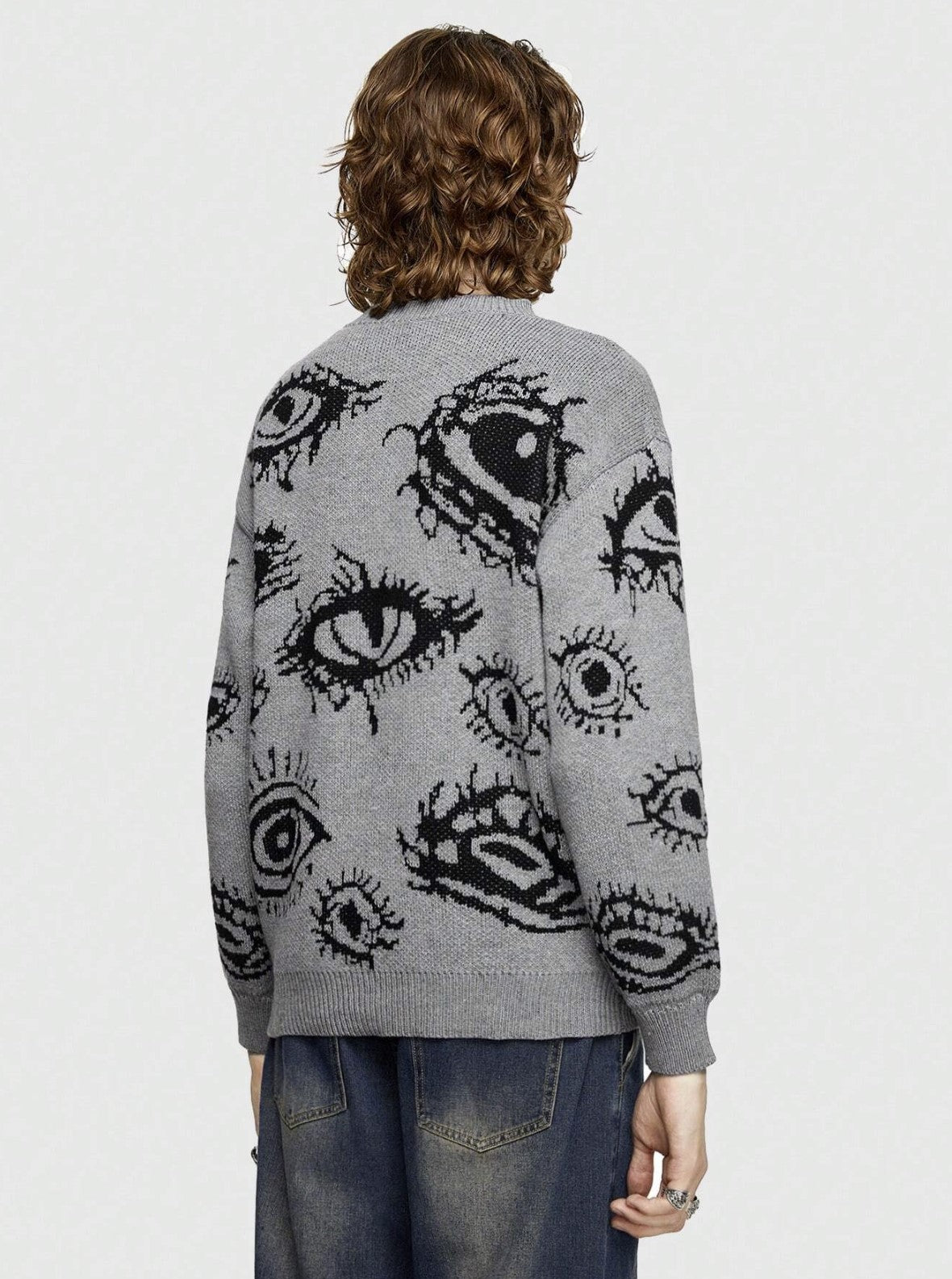 Vintage Oversize "Eyes of Providence" Y2K Knitted Sweater