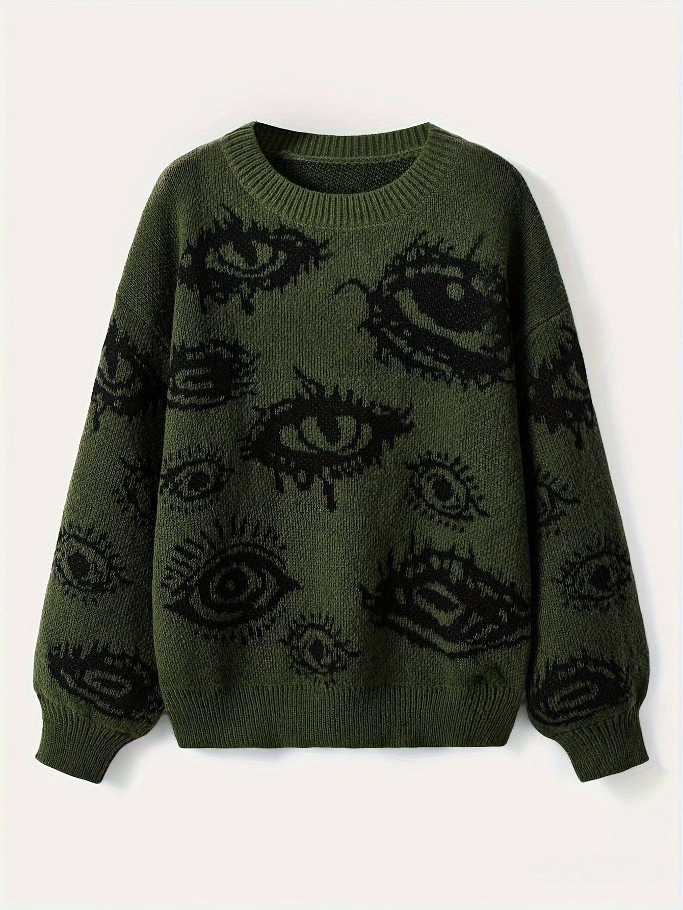 Vintage Oversize "Eyes of Providence" Y2K Knitted Sweater