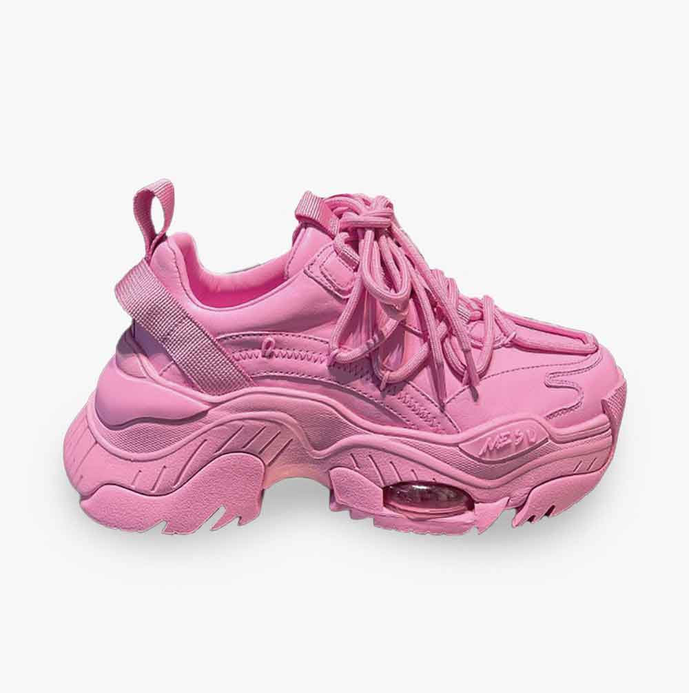 Bold Statement Microfiber Leather Platform Sneakers - Synesthetic