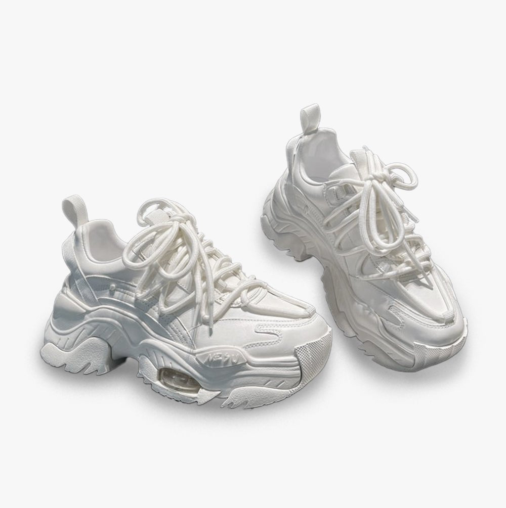 Bold Statement Microfiber Leather Platform Sneakers - Synesthetic