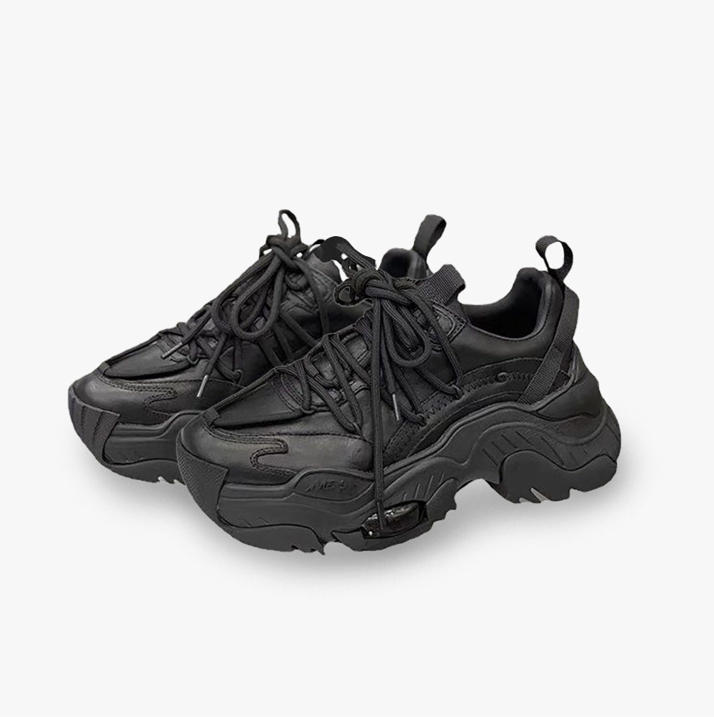 Bold Statement Microfiber Leather Platform Sneakers - Synesthetic