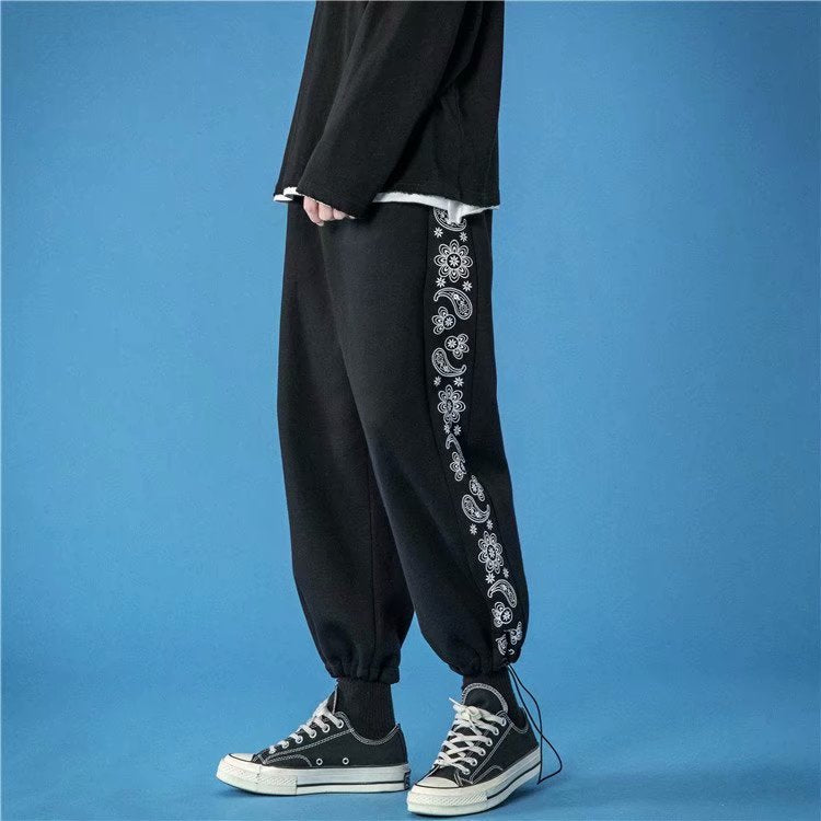 Loose Tie Foot Casual Trousers