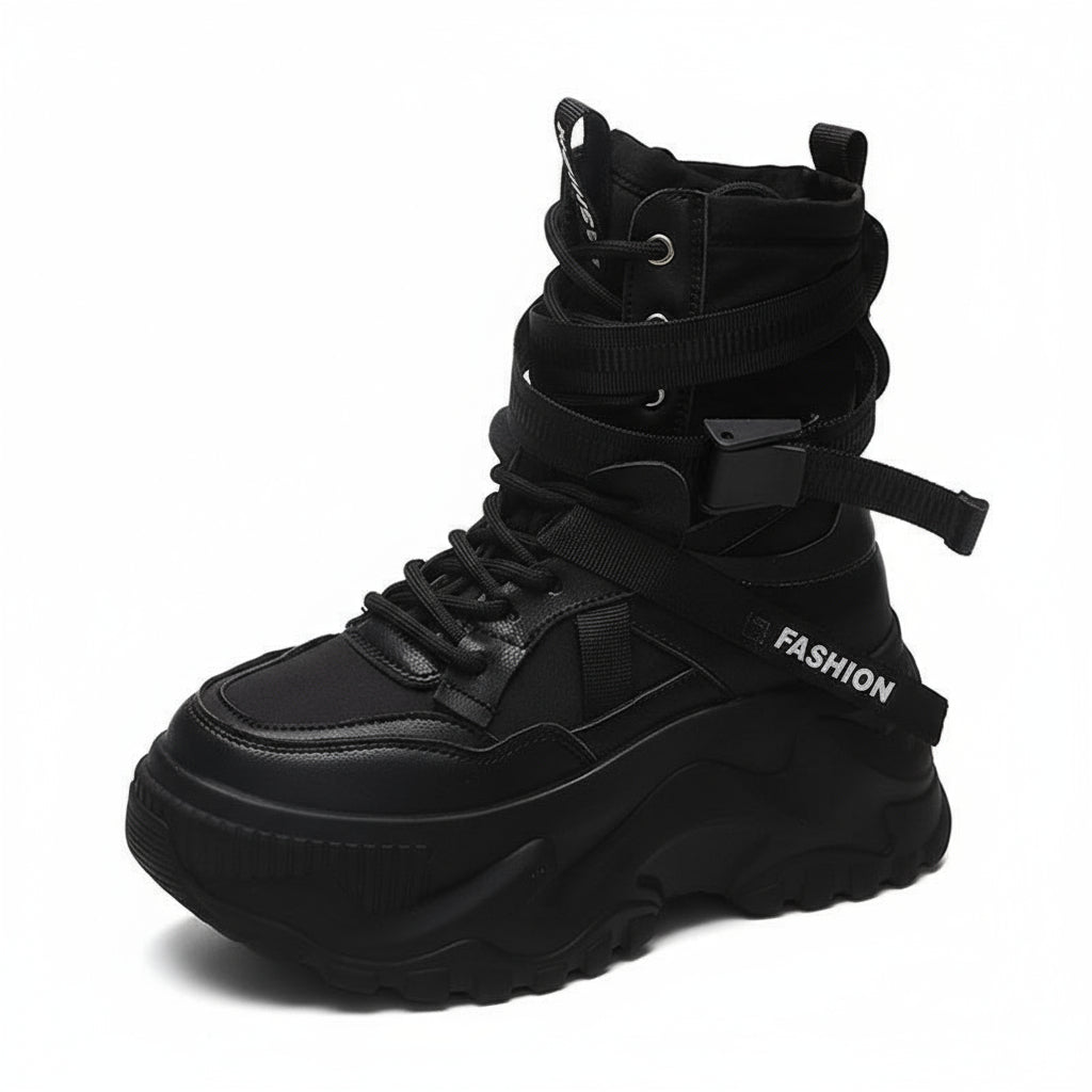 ELEVATE FASHION PU PLATFORM BOOTS - Synesthetic