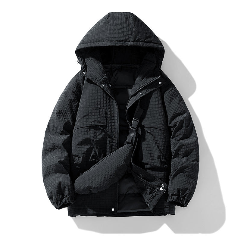 raver hooded baggy coat with fanny pack