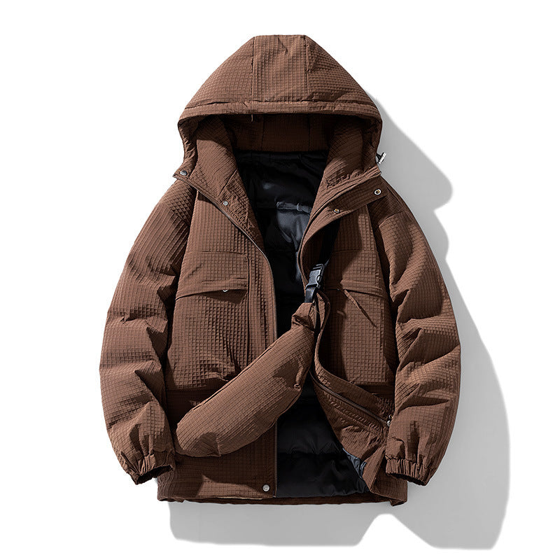 raver hooded baggy coat with fanny pack