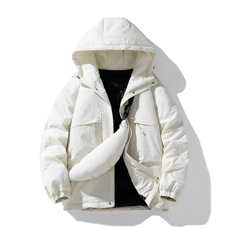 raver hooded baggy coat with fanny pack