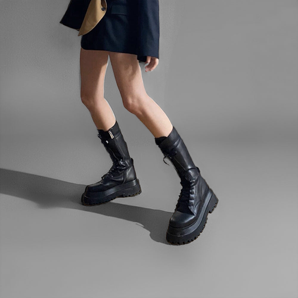 URBAN TREKKER HOLLOWED-OUT KNIGHT BOOTS