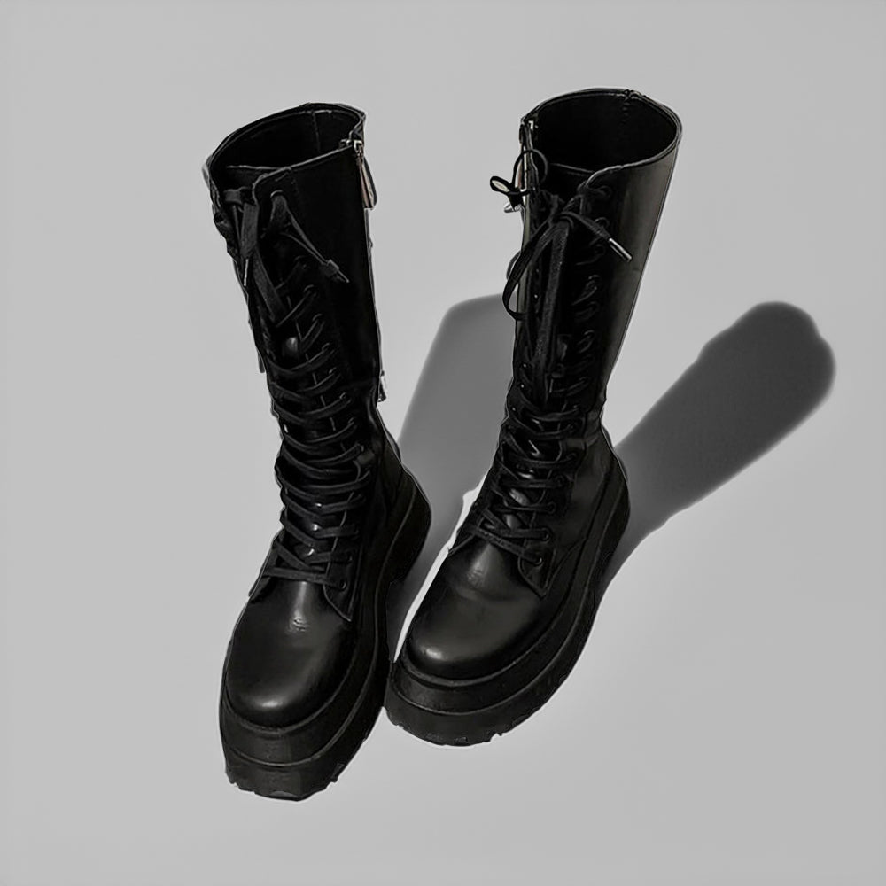 URBAN TREKKER HOLLOWED-OUT KNIGHT BOOTS