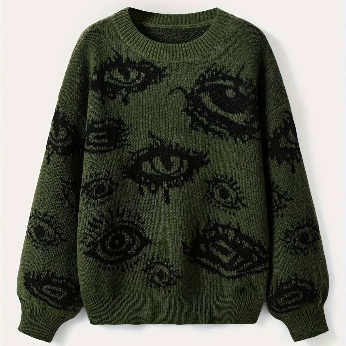 Vintage Oversize "Eyes of Providence" Y2K Knitted Sweater