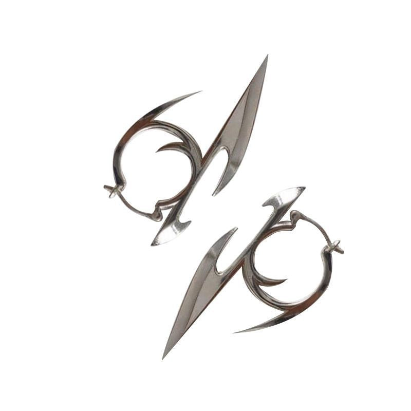 SCULTURAL SILVER CRESCENT EARRINGS