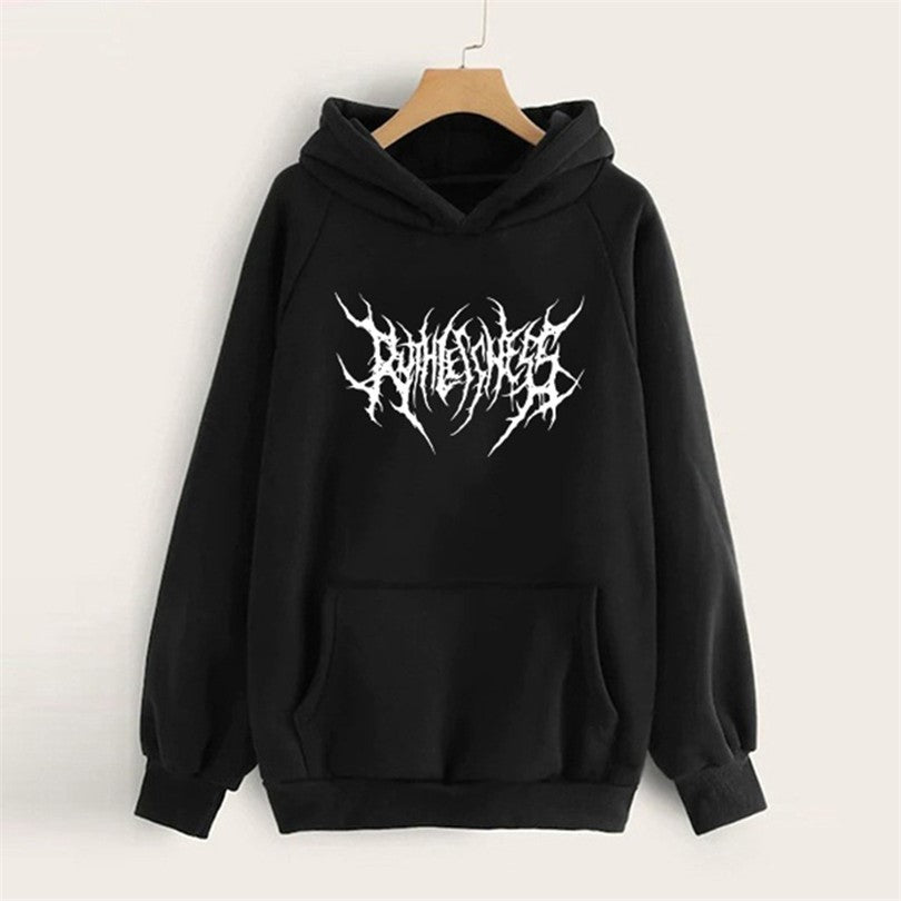 GRAFFITI LIGHTNING LETTER PRINT HOODIE