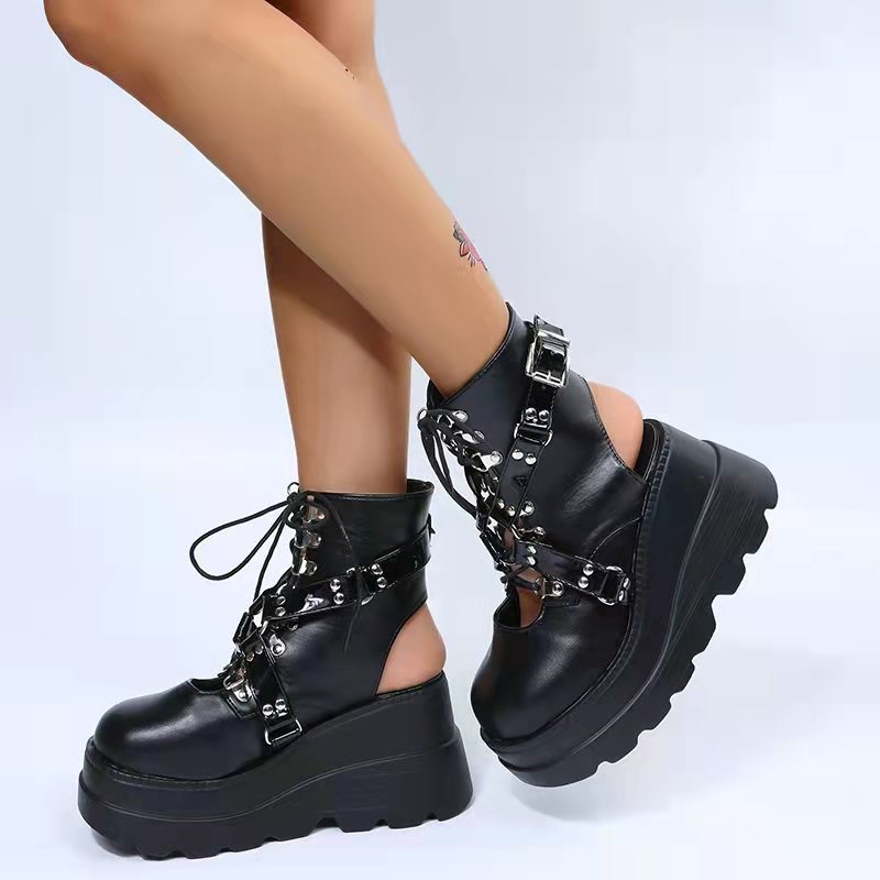 Gothic Street Punk Matte Boots