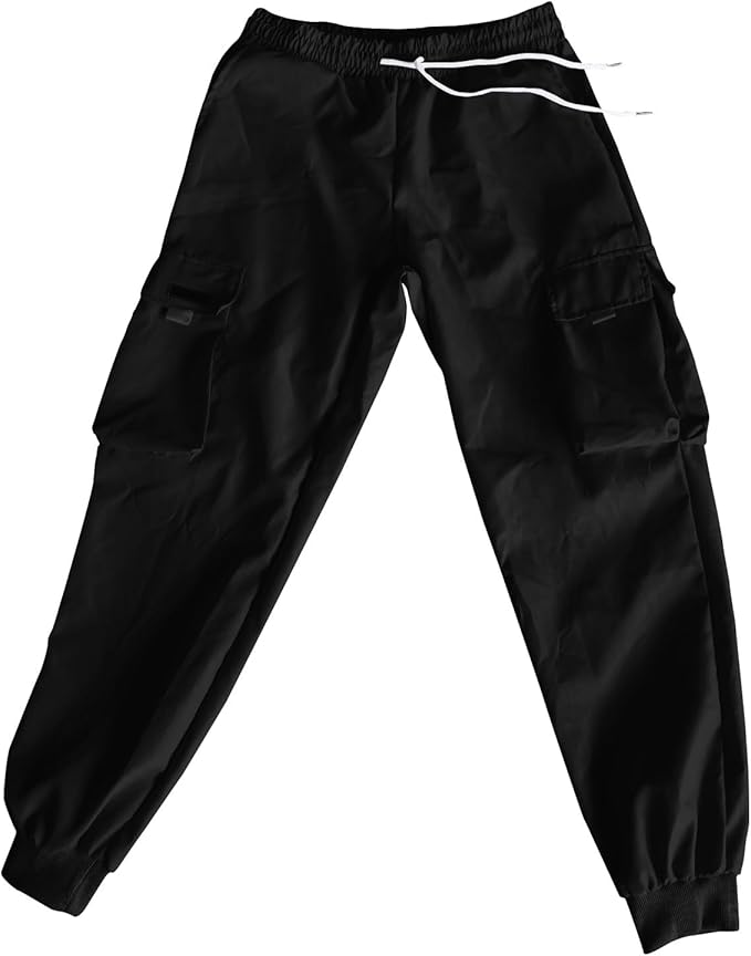 Pantalon cargo décontracté noir streetwear moderne