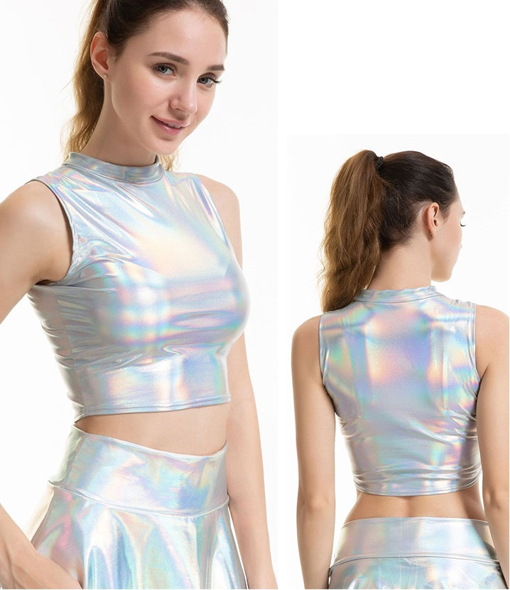 crop tot with reflective effect