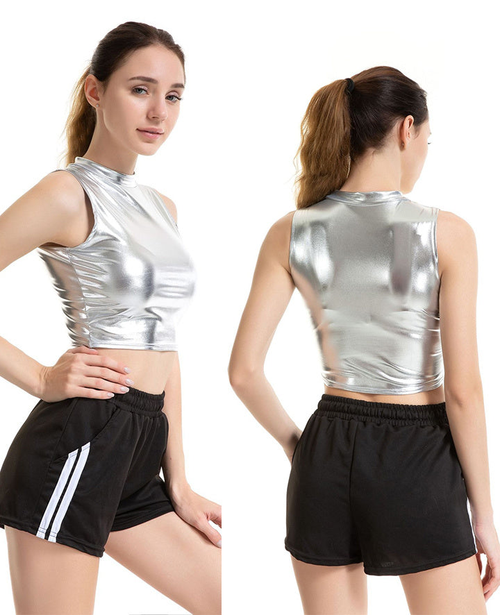 crop tot with reflective effect