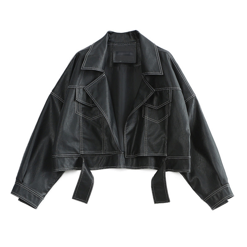 LAPEL TOPSTITCHED WOMEN'S JACKET