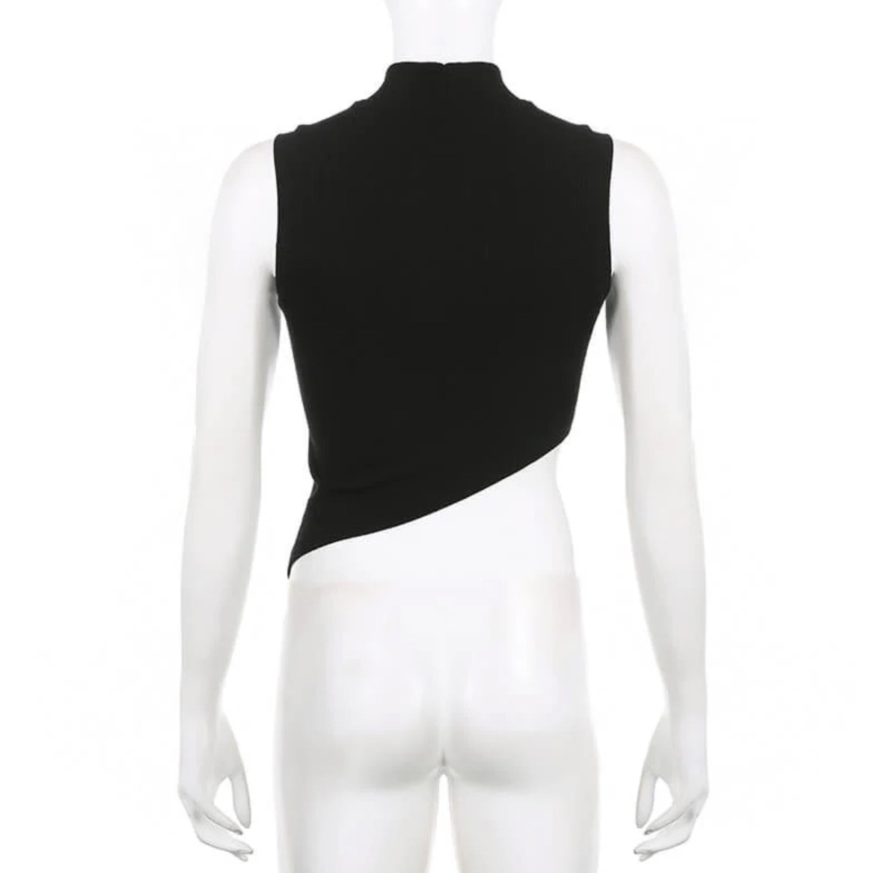 CELESTIAL CHARM BLACK COTTON TURTLENECK CROP TOP