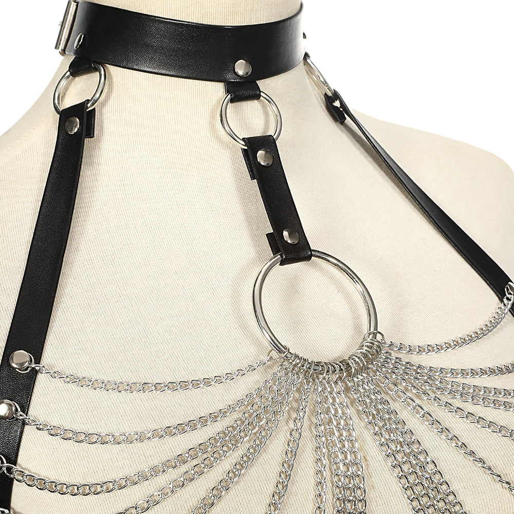 HARNAIS DE CORPS EN CUIR GOTHIQUE