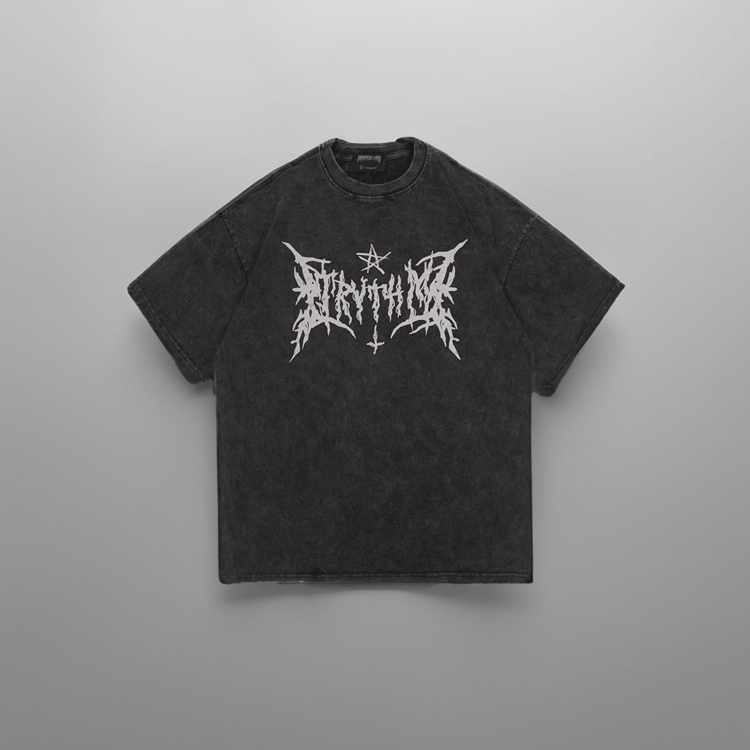 Gothic Script Distressed Cotton Tee