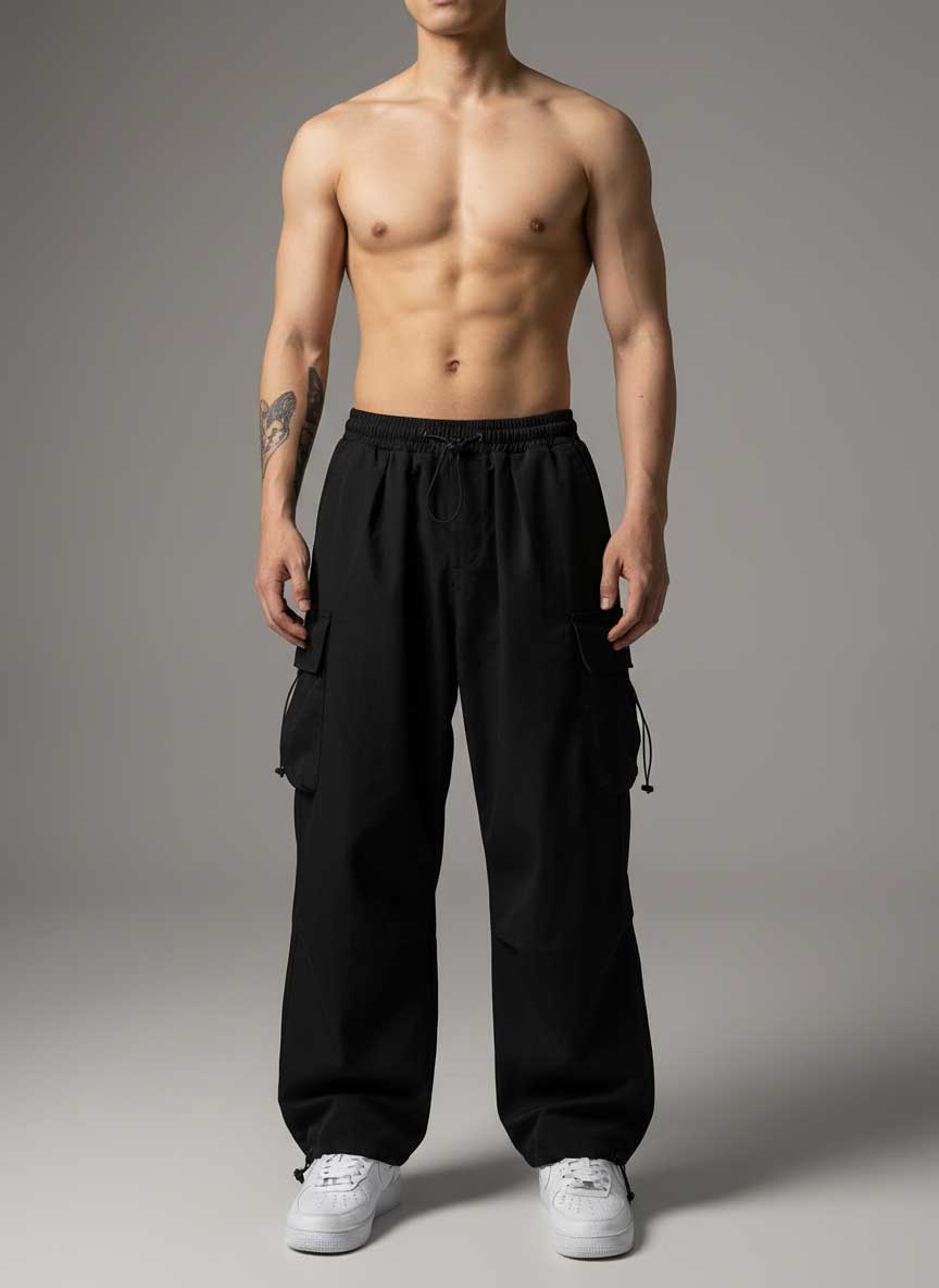Loose Straight Cargo Trousers