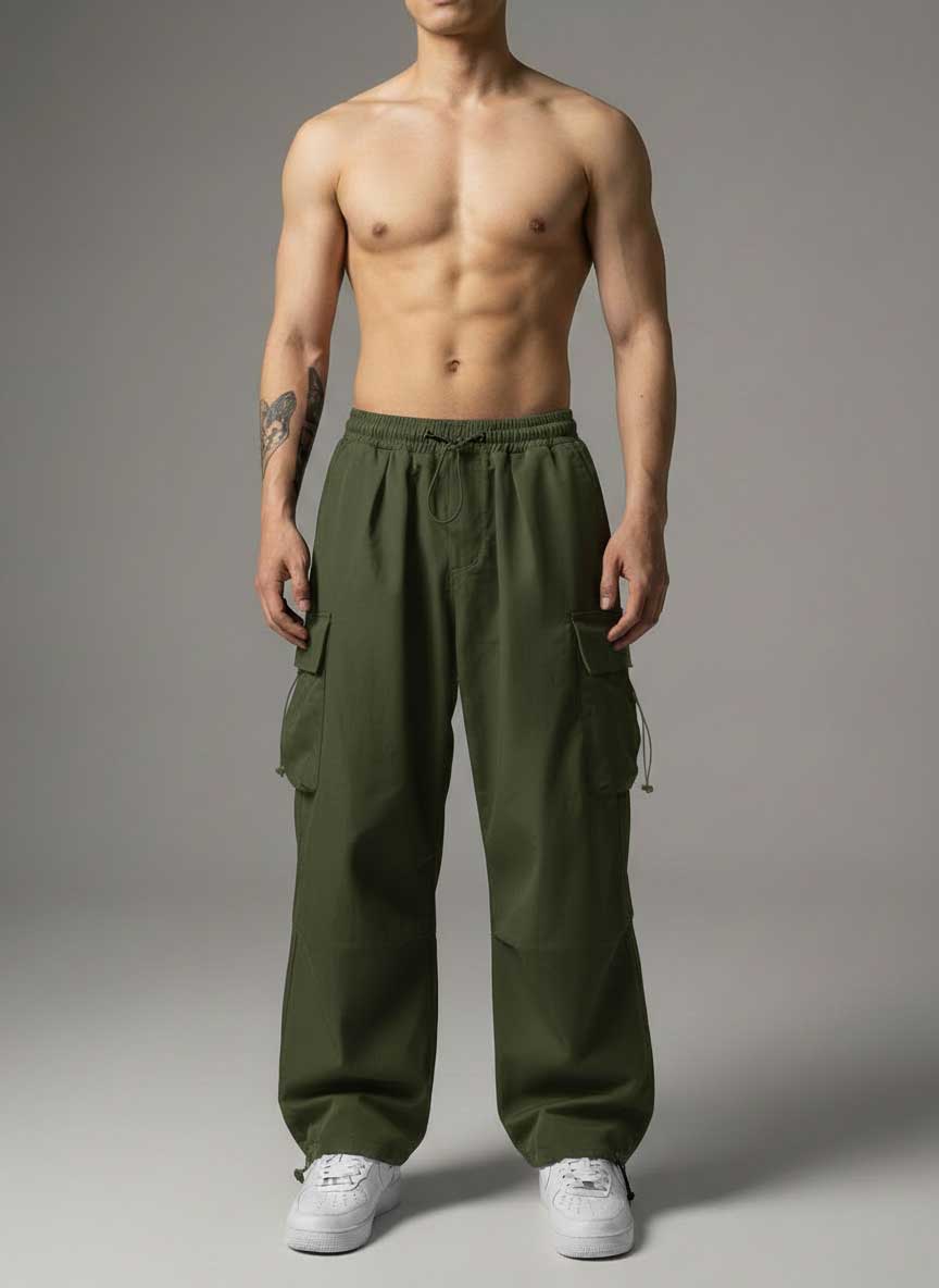 Loose Straight Cargo Trousers