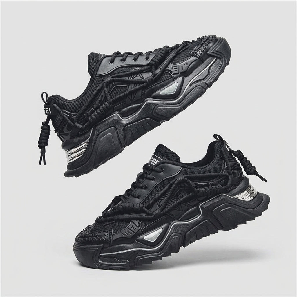 black platform sneakers
