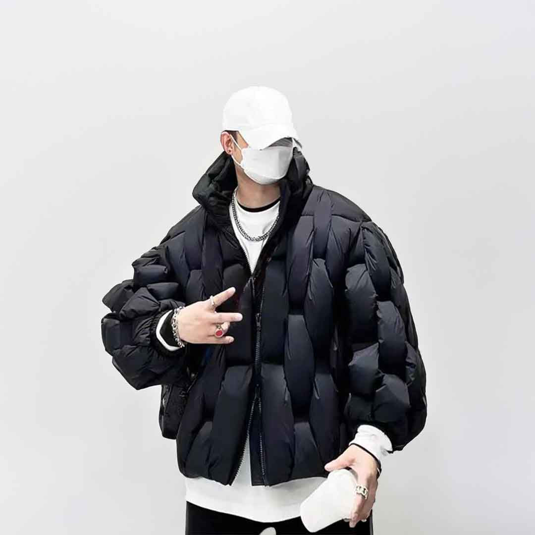 Raver Black Coat Warm and Thick