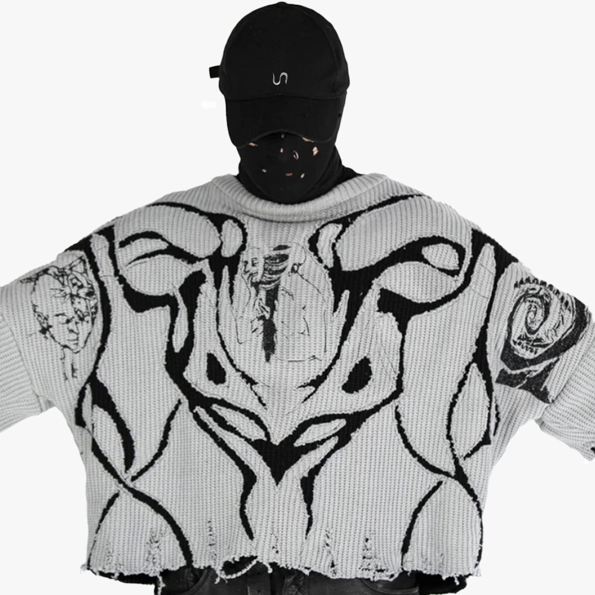 SKELETAL ILLUSION KNIT SWEATER