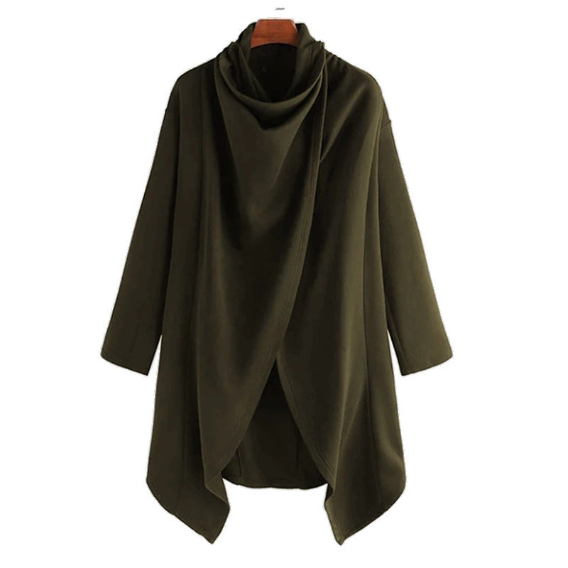 SNTS Long Asymmetrical Coat Green