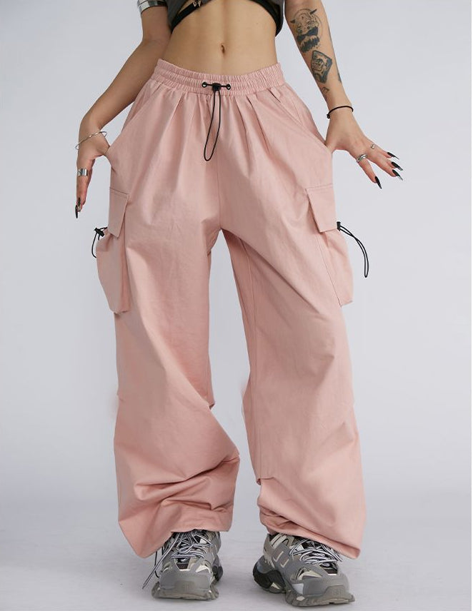 Wide Cargo Pants For Techno girls
