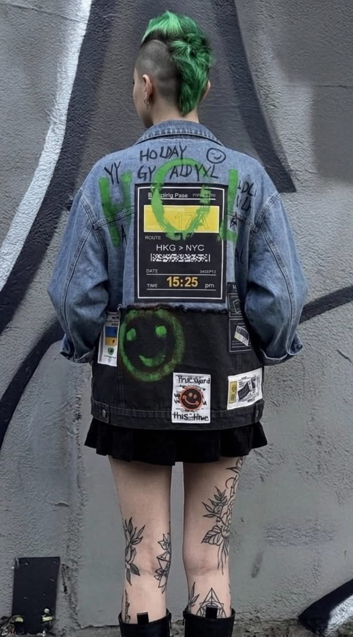 Mid-Length Anarchist Jean Shirt with Fabric Seams