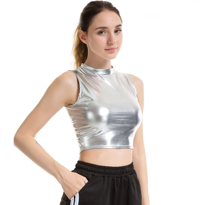 crop tot with reflective effect