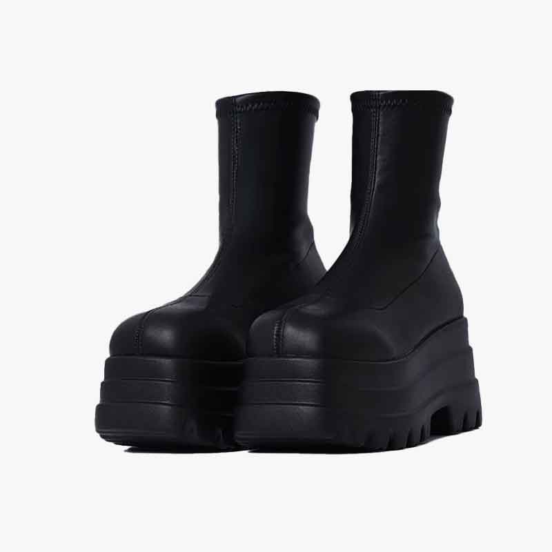 Futuristic Square - Toe Platform Boots - Synesthetic