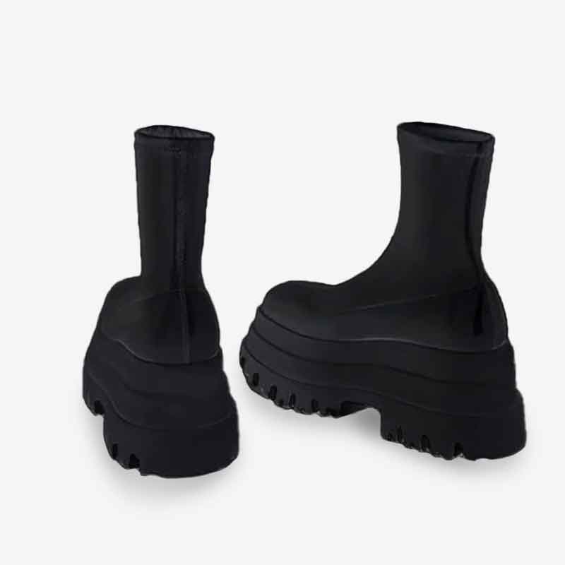 Futuristic Square - Toe Platform Boots - Synesthetic