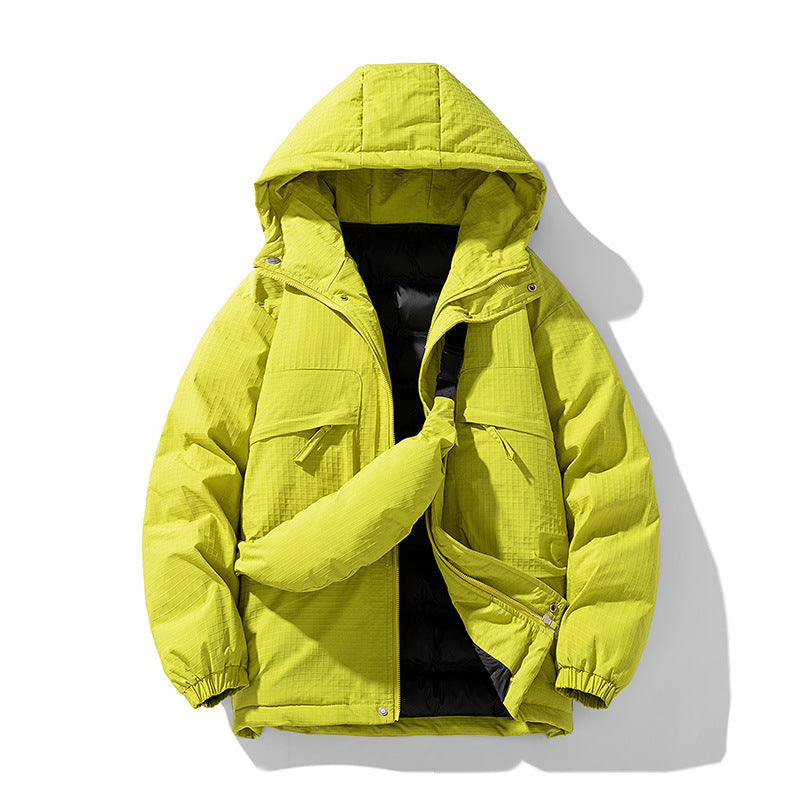 raver hooded baggy coat with fanny pack